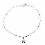 Sterling Silver Italian Hollow Star Anklet (ANK-1062)
