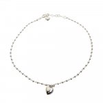 Sterling Silver Italian Hollow Heart Anklet (ANK-1063)