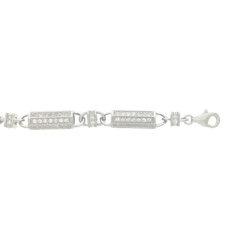 Sterling Silver CZ Bullet Chain