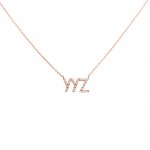 Sterling Silver CZ YYZ Necklace (N-1247)