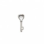 Sterling Silver Dancing Diamond CZ Heart Key Pendant (P-1375)