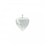 Sterling Silver half Matte Half Glossy w/ CZ star Heart Locket (LOC-HE-1081)