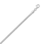 Rhodium Plated Sterling Silver Franco Chain Necklace (FRANCO180-RH)