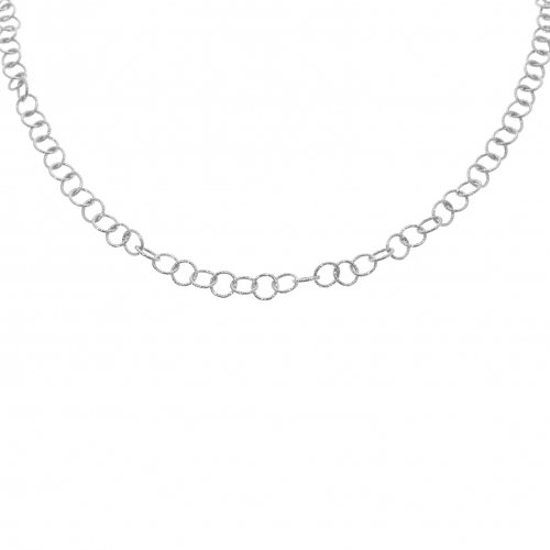 Sterling Silver Rhodium Plated Italian Diamond Cut Round Link Chain, Heavy (HDCL-RH)