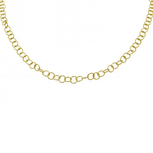 Sterling Silver Gold Plated Italian Diamond Cut Round Link Chain, Heavy (HDCL-G)