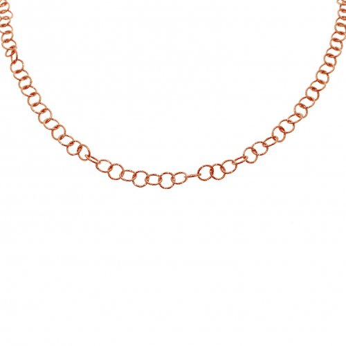 Sterling Silver Rose Plated Italian Diamond Cut Round Link Chain, Heavy (HDCL-R)