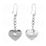 Tiffany Inspired Rhodium Plated Sterling Silver Engraved "Love" Earrings  (ER-1048)