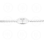 Sterling Silver Rhodium Plated Medical Alert Bracelet Curb 150 5.4mm (GD-150-MED-RH)