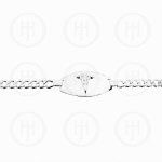 Sterling Silver Rhodium Plated Medical Alert Bracelet Curb 180 6.8mm (GD-180-MED-RH)