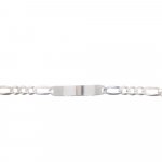 Rhodium Plated Sterling Silver ID Bracelet Figaro(ID-FIG-180-RH)