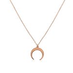 Sterling Silver Plain Crescent Necklace (N-1219)