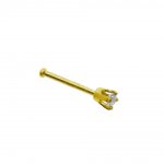 14K Yellow Gold Diamond Nosepin Straight Pin 5pt (YG-NS-S5)