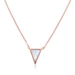 Sterling Silver Mother of Pearl Triangular Necklace (N-1217)