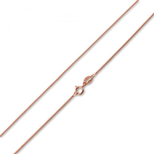 Sterling Silver Rose Gold Plated Basic Chain Box 03 (BOX19RR) 1.2mm