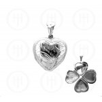 Silver Engraved Heart Locket Pendant 23mm x 20mm (LOC-HE-1032)