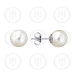 Silver Plain Stud Earrings Pearl 4mm (ST-1045-4)