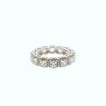 Sterling Silver CZ Cushion Halo Band Ring (R-1364)