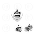 Silver Plain Double Heart Locket  23mm x 23mm (LOC-PH-1036)