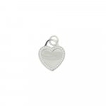 Sterling Silver Tiffany Inspired CZ Heart Dog Tag Pendant (P-1385)