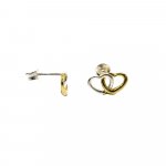 Sterling Silver and Gold Plated Two-Tone Linked Heart Studs (ST-1255)