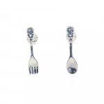 Sterling Silver Plain Spoon and Fork Studs (ST-1266)