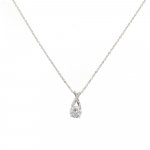 Sterling Silver Rhodium Plated Infinity Solitaire Necklace (N-1258)