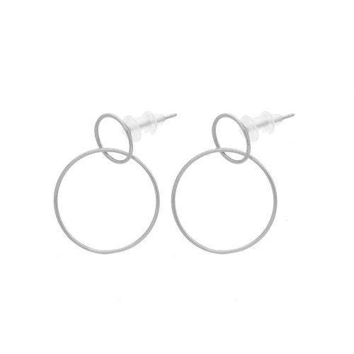 Sterling Silver Interlinked Hoops Dangle Earrings (ER-1316)