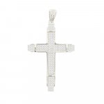 Sterling Silver CZ Pave Hiphop Cross (CR-1394)