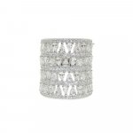 Sterling Silver Four Layer CZ Cocktail Ring (R-1342)