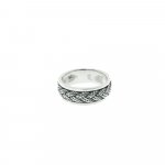 Sterling Silver Mens Rope Ring (R-1403)
