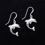 Silver Plain Dolphin Dangle Earrings (ED2426)
