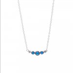 Sterling silver cz Necklace with three opal stones (N-1271)