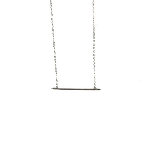 Sterling Silver Double ended needle necklace (N-1273)