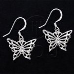 Silver Plain Dangle Earrings Butterfly (ED4557)