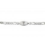 Sterling Silver Rhodium Plated Figaro 250 Medical Alert Bracelet(FIG-250-MED-RH)