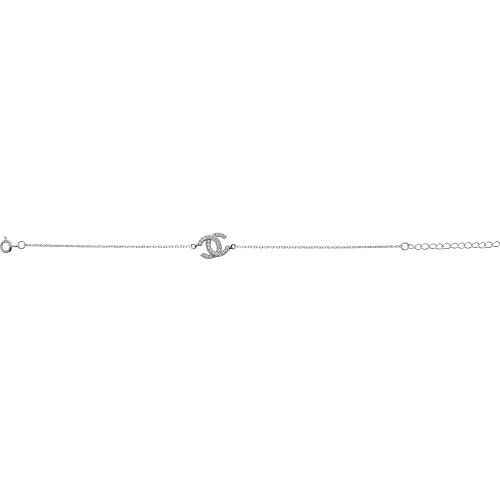 Sterling Silver Assorted CZ Cḣanel Inspired Bracelet (BR-1129)