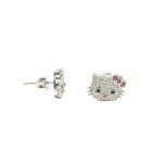 CZ Hello Kitty Studs with Red Bow