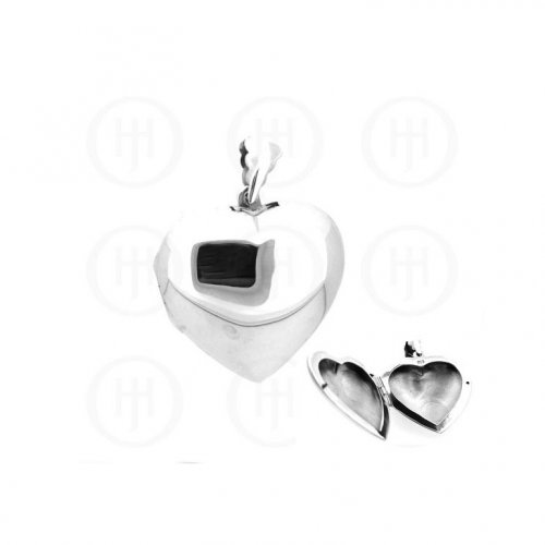 Silver Plain Heart Locket  25X25mm (LOC-3-P)