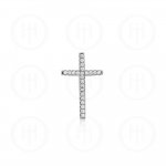 Sterling Silver Plated CZ Cross (CR-1065)