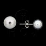 Silver Ball Stud Earrings ~12mm (ST-1003-12)