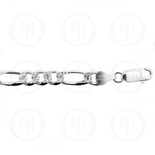 Silver Basic Chain Figaro 07 Pave (FIGPAVE180) 6.6mm