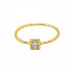 Square CZ Halo Ring (R-1427-G)