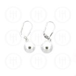 Silver Leverback Hook Ball Earrings 10mm(LB-1003-10)