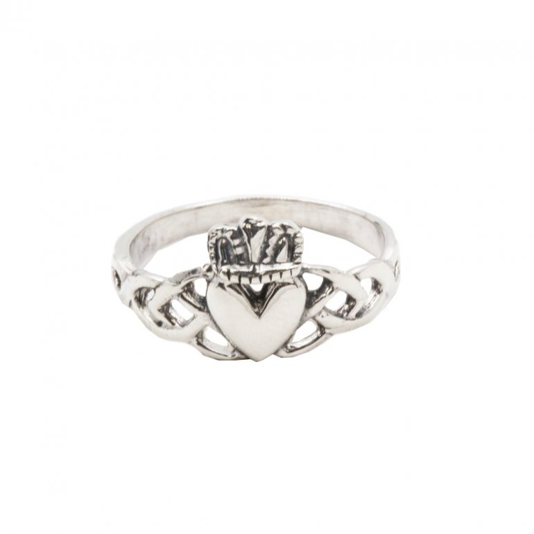 Plain Silver Claddagh Celtic Knot Ring (R-1534) - House of Jewellery