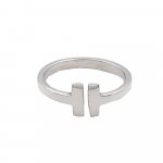 Silver Plain Tiffany Inspired Tiffany T Ring (R-1262)