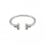 Silver CZ Tiffany T Ring (R-1311)
