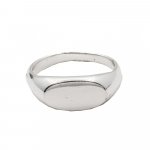 Silver Plain Flat Signet Ring (R-1203)