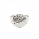Silver Plain Engraved Flat Signet Ring (R-1204)