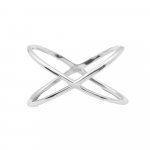 Silver Plain X-Shaped Ring (R-1296)