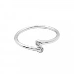 Silver Double CZ Open Band Ring (R-1326)